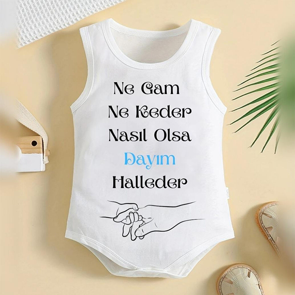 %100 Pamuklu Organik Baskılı Premium Çıtçıtlı Bebek Body Atlet Zıbın 00424