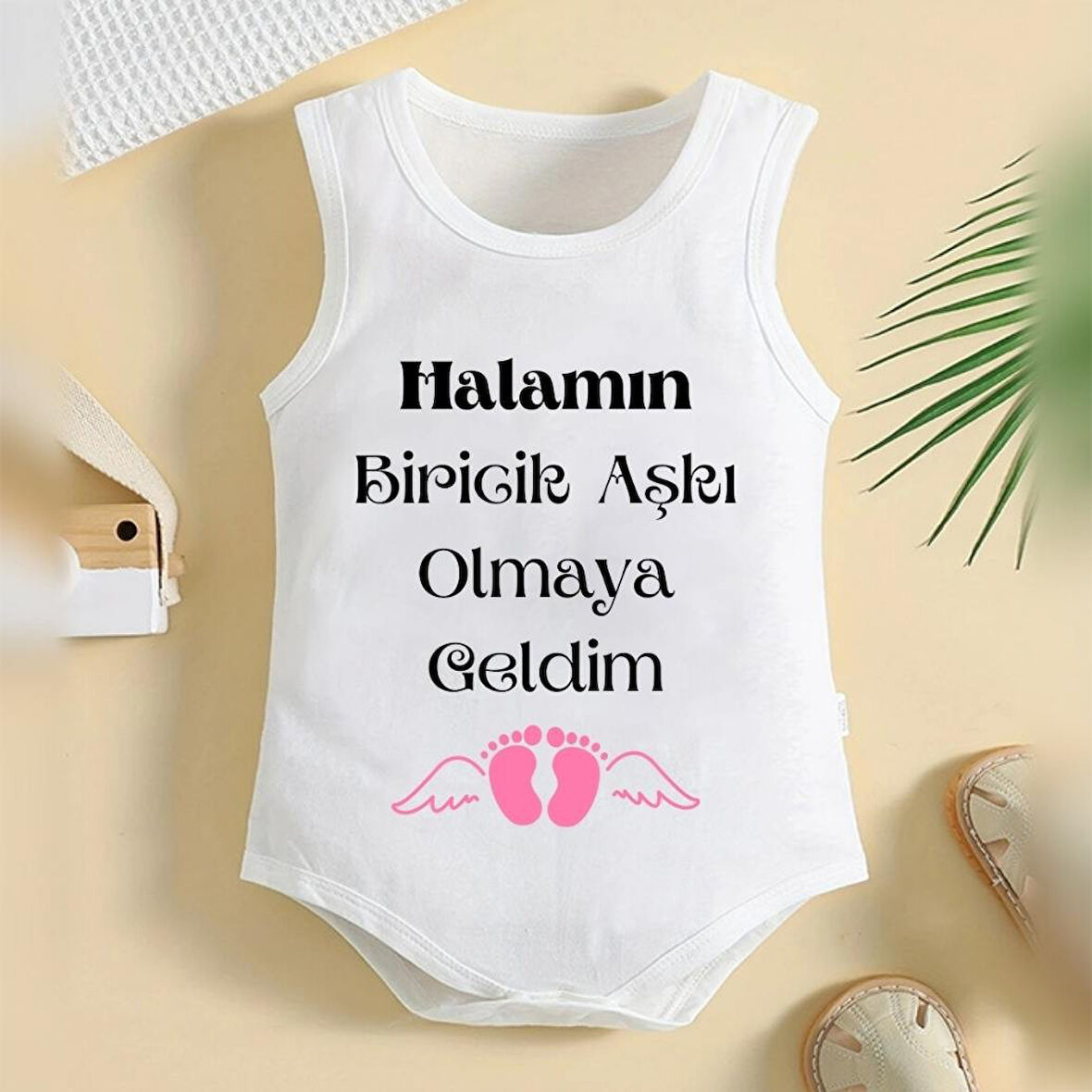 %100 Pamuklu Organik Baskılı Premium Çıtçıtlı Bebek Body Atlet Zıbın 00425
