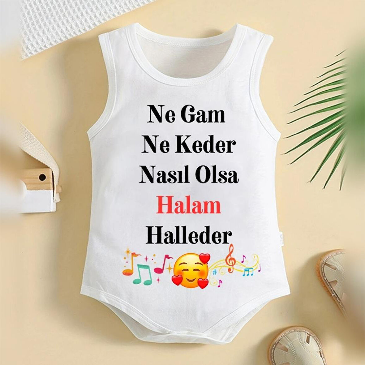 %100 Pamuklu Organik Baskılı Premium Çıtçıtlı Bebek Body Atlet Zıbın 00430