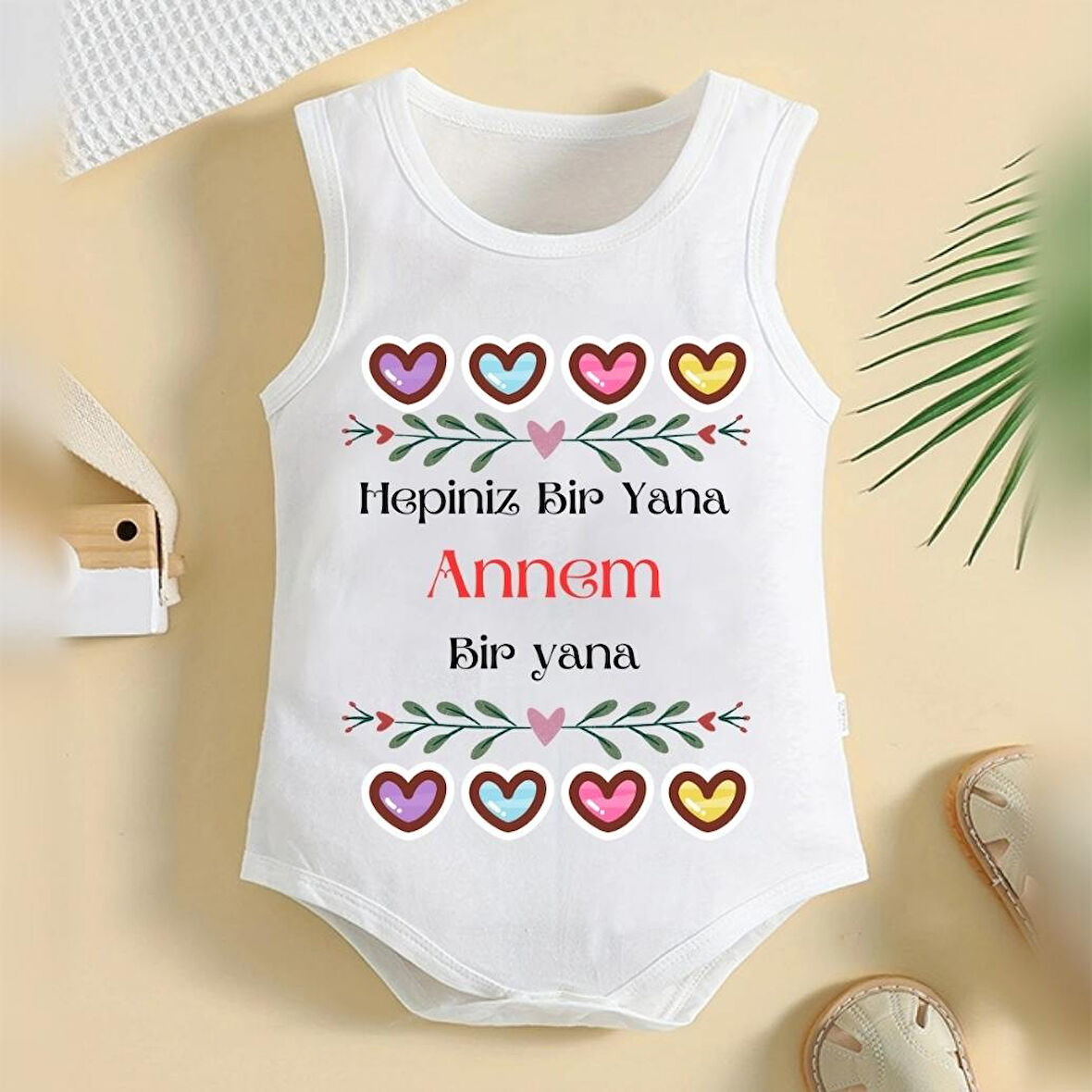 %100 Pamuklu Organik Baskılı Premium Çıtçıtlı Bebek Body Atlet Zıbın 00437