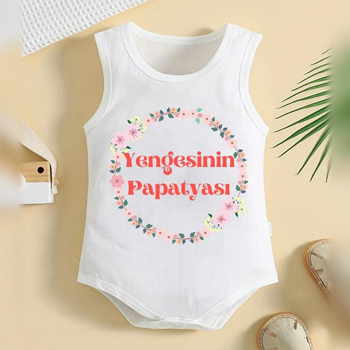 %100 Pamuklu Organik Baskılı Premium Çıtçıtlı Bebek Body Atlet Zıbın 00449