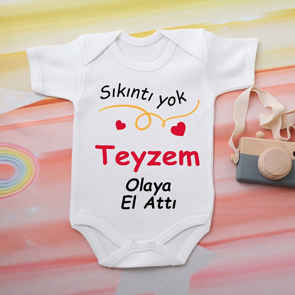 %100 Pamuklu Organik Baskılı Premium Çıtçıtlı Bebek Body Atlet Zıbın 00507