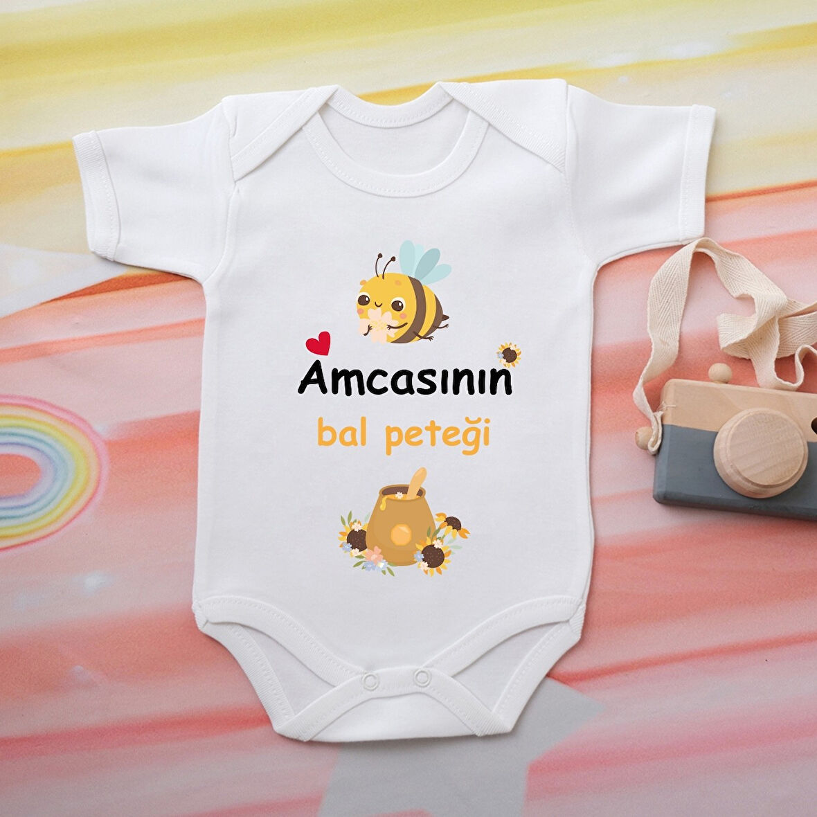 %100 Pamuklu Organik Baskılı Premium Çıtçıtlı Bebek Body Atlet Zıbın 00525
