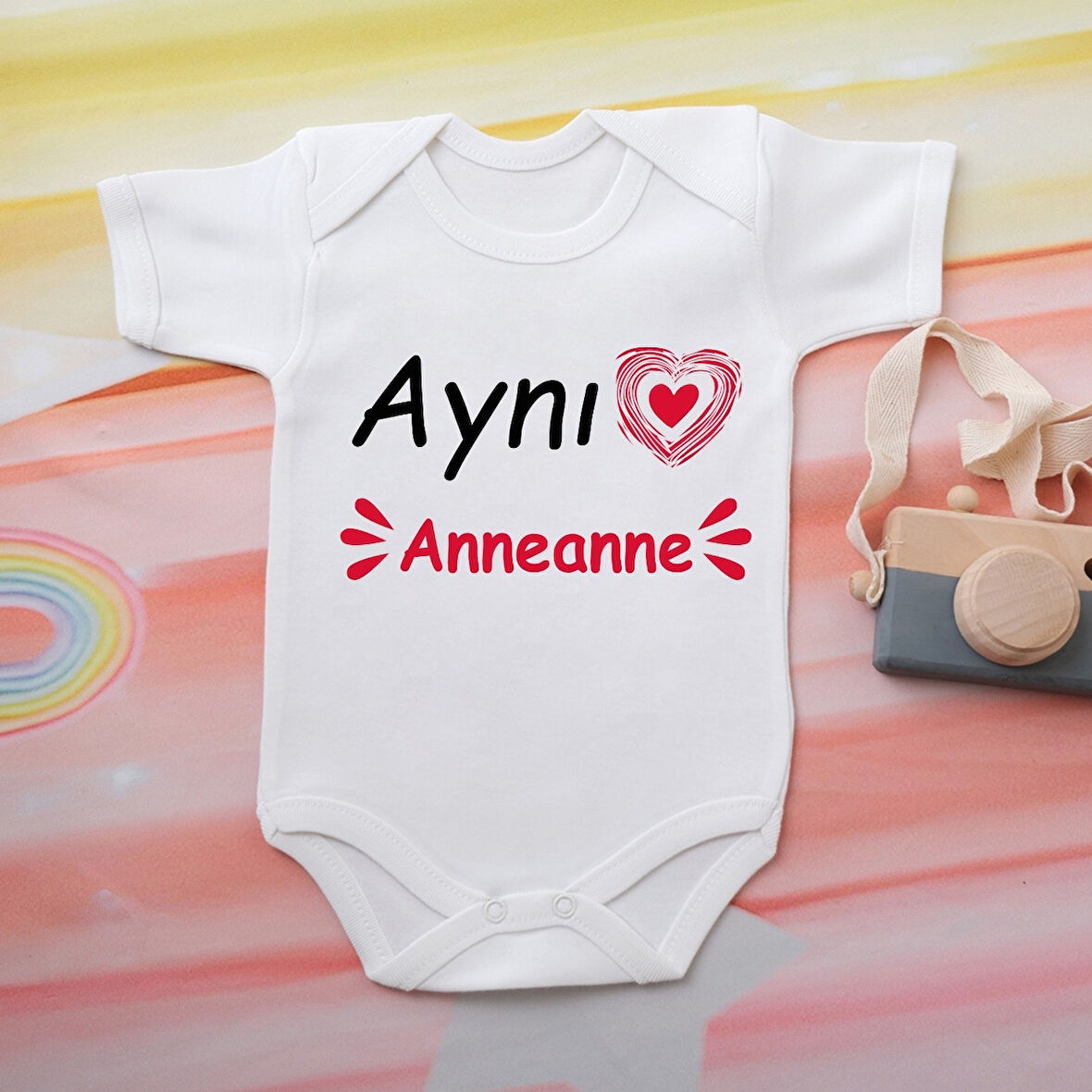 %100 Pamuklu Organik Baskılı Premium Çıtçıtlı Bebek Body Atlet Zıbın 00528