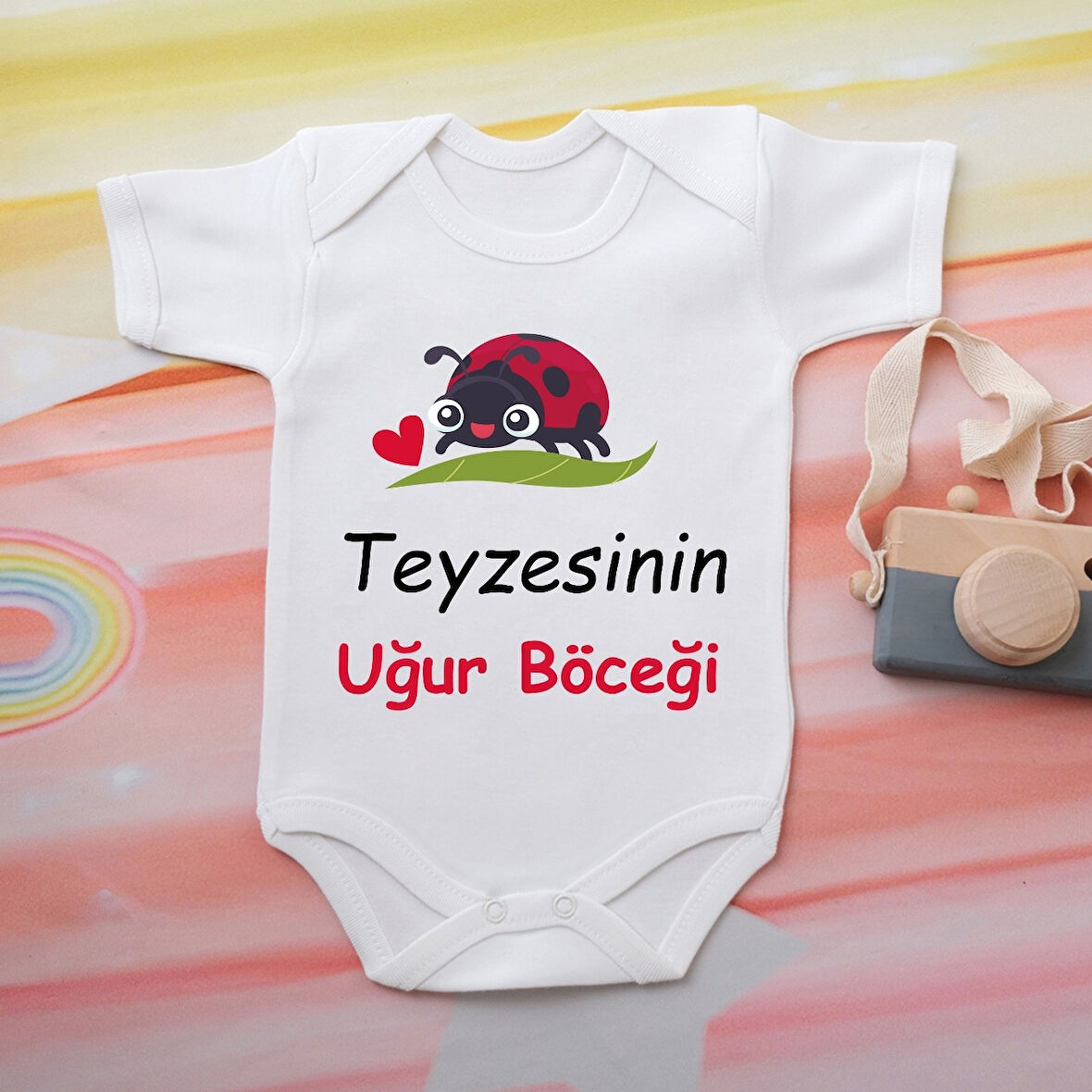 %100 Pamuklu Organik Baskılı Premium Çıtçıtlı Bebek Body Atlet Zıbın 00533