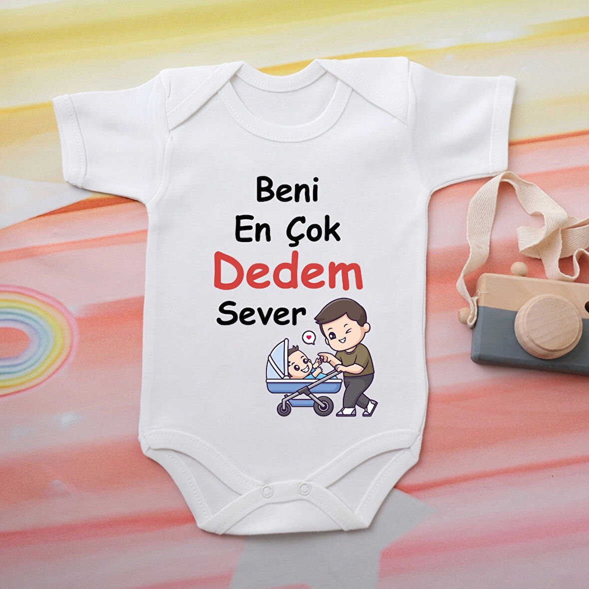 %100 Pamuklu Organik Baskılı Premium Çıtçıtlı Bebek Body Atlet Zıbın 00544