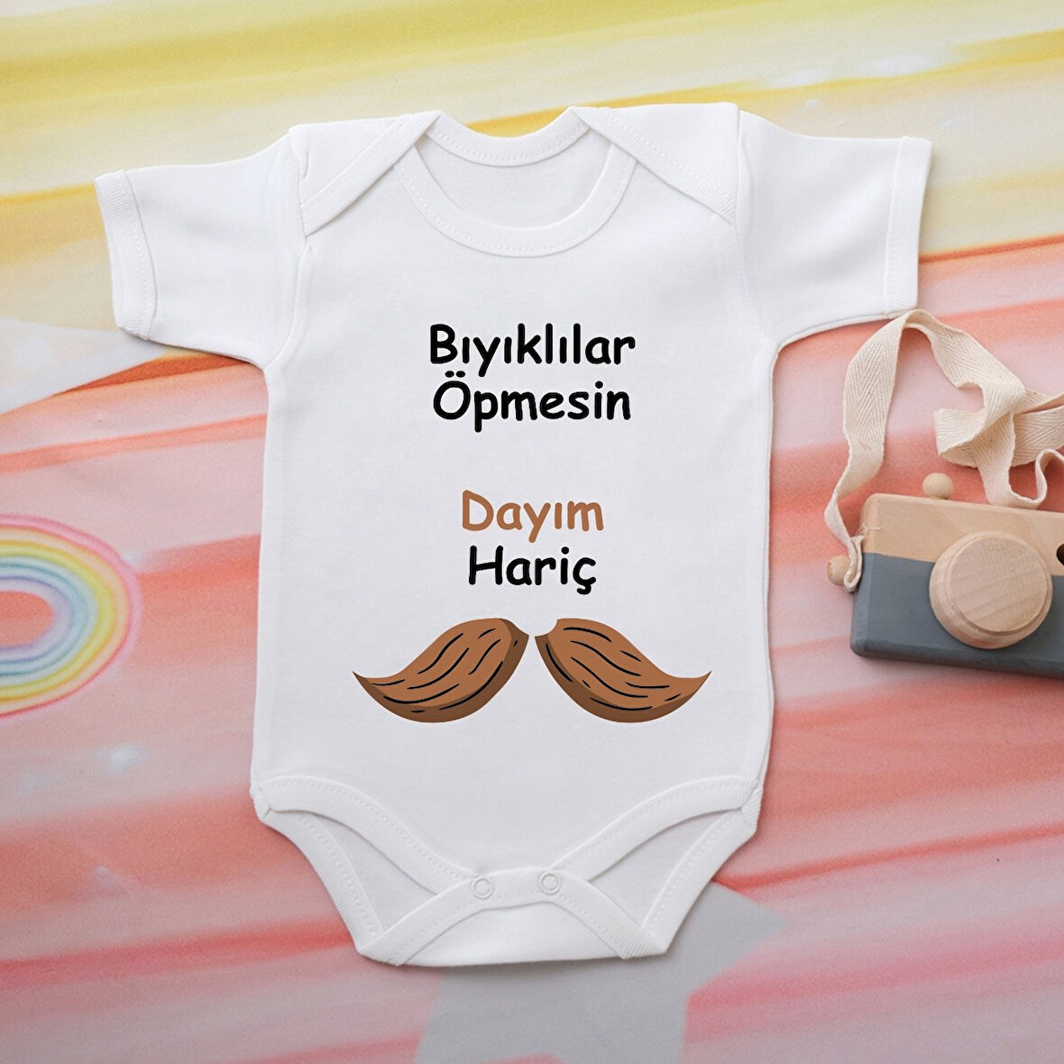 %100 Pamuklu Organik Baskılı Premium Çıtçıtlı Bebek Body Atlet Zıbın 00563