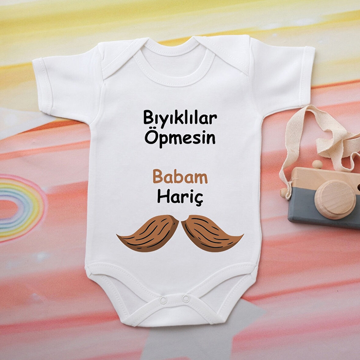 %100 Pamuklu Organik Baskılı Premium Çıtçıtlı Bebek Body Atlet Zıbın 00564