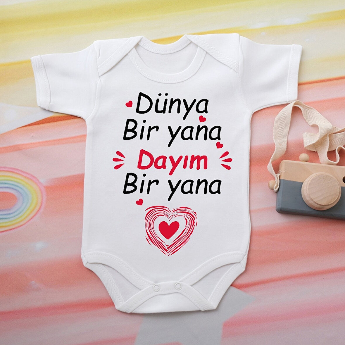%100 Pamuklu Organik Baskılı Premium Çıtçıtlı Bebek Body Atlet Zıbın 00572