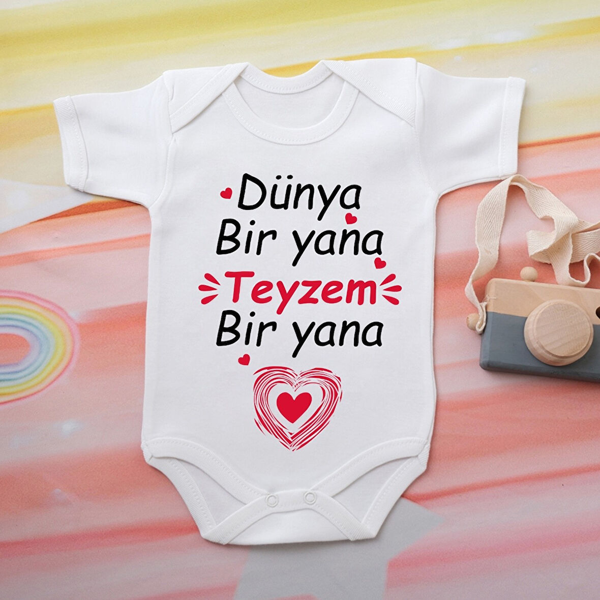 %100 Pamuklu Organik Baskılı Premium Çıtçıtlı Bebek Body Atlet Zıbın 00573