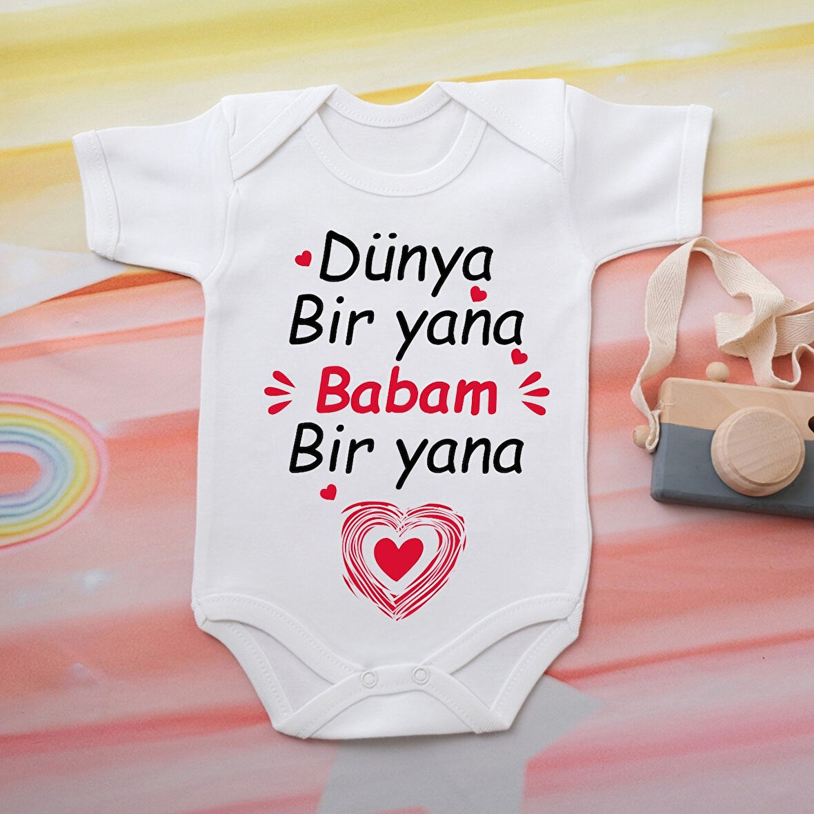 %100 Pamuklu Organik Baskılı Premium Çıtçıtlı Bebek Body Atlet Zıbın 00575