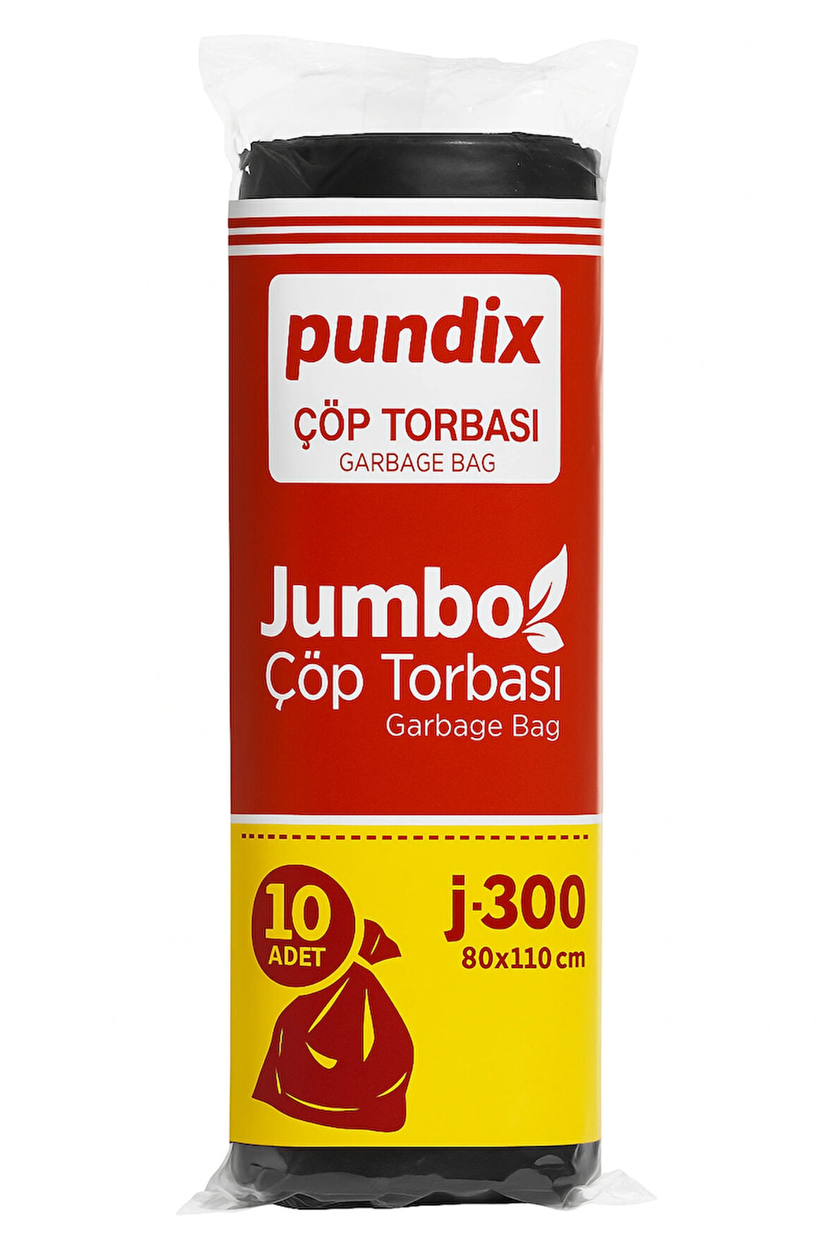 Pundix J300 Çöp Poşeti 80X110 cm Siyah 10’lu Rulo (1 Koli – 20 Rulo) Dayanıklı, Sızdırmaz ve Geniş Hacimli Çöp Torbası