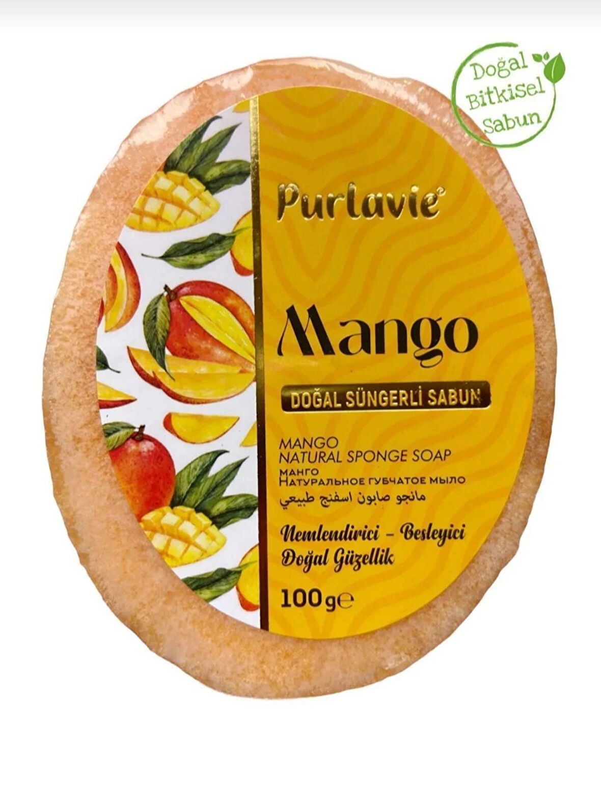 Purlavie Mango Aromalı Doğal Yumuşak Süngerli Sabun 100gr