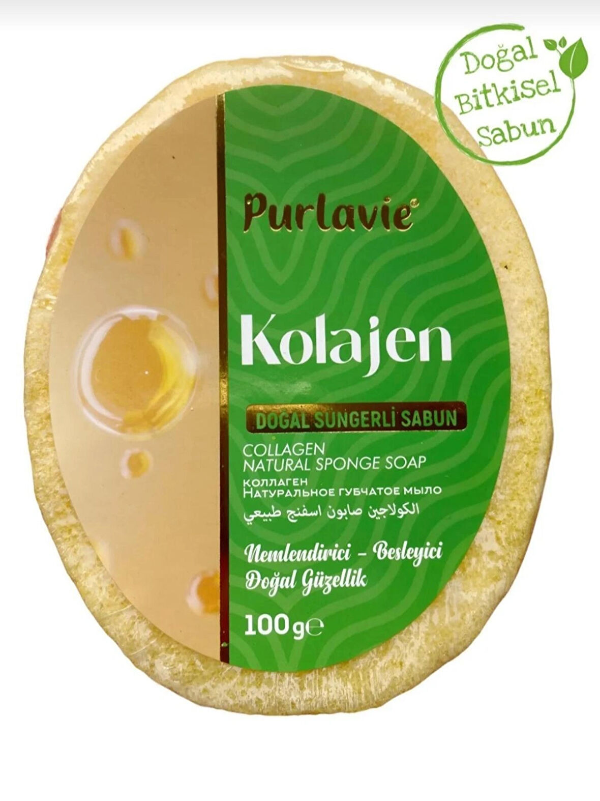 Purlavie Kolajen Doğal Yumuşak Süngerli Sabun 100gr 