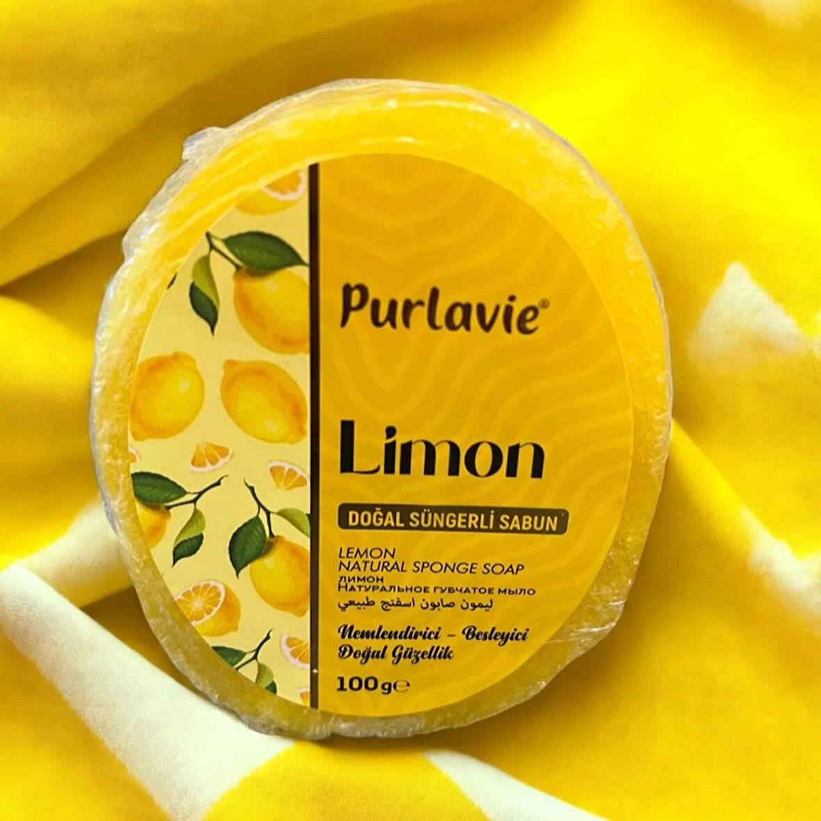 Purlavie Limon Aromalı Doğal Yumuşak Süngerli Sabun 100gr 