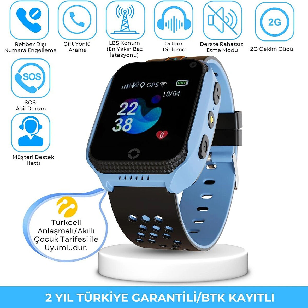 Uz 2g Akıllı Çocuk Saati Sim Kartlı ve Sesli Görüşme