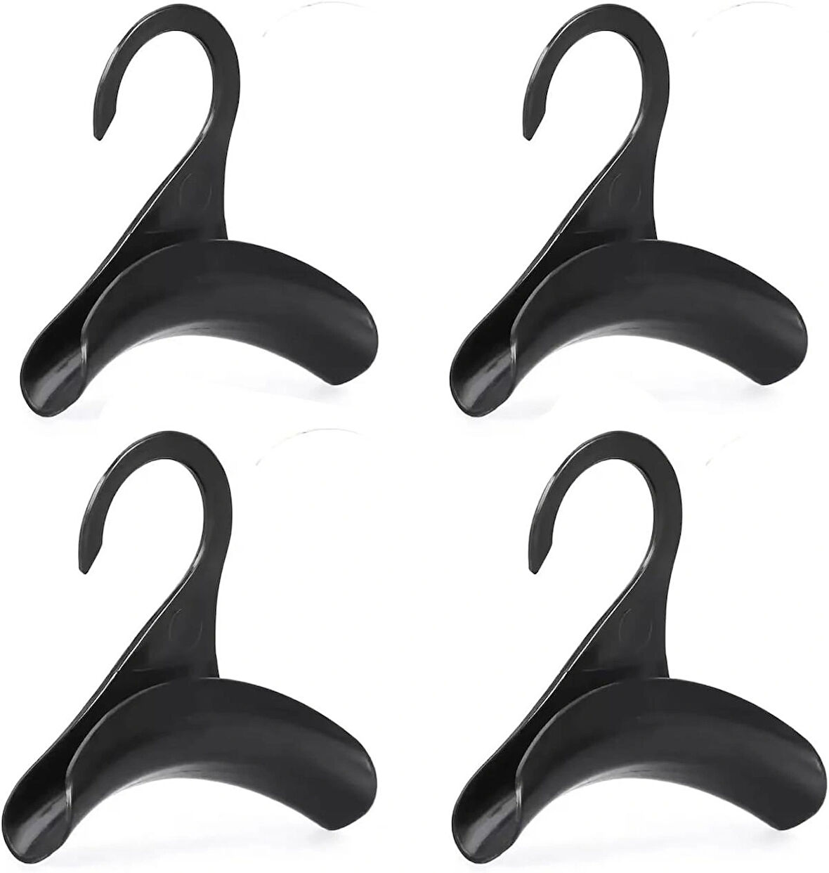 Microcase Sert ABS Plastik Portatif Mini Dolap İçi Çanta Askısı 4 Adet - SİYAH AL5016