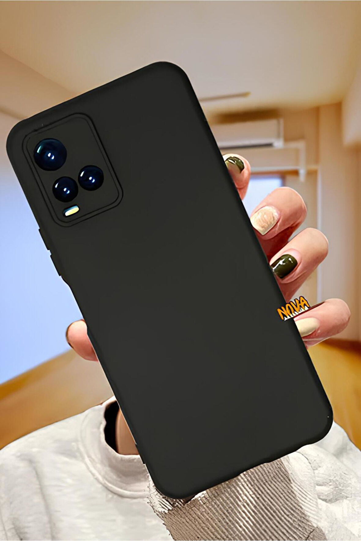 Vivo Y21s Uyumlu Silikon Lansman Telefon Kılıfı - Siyah