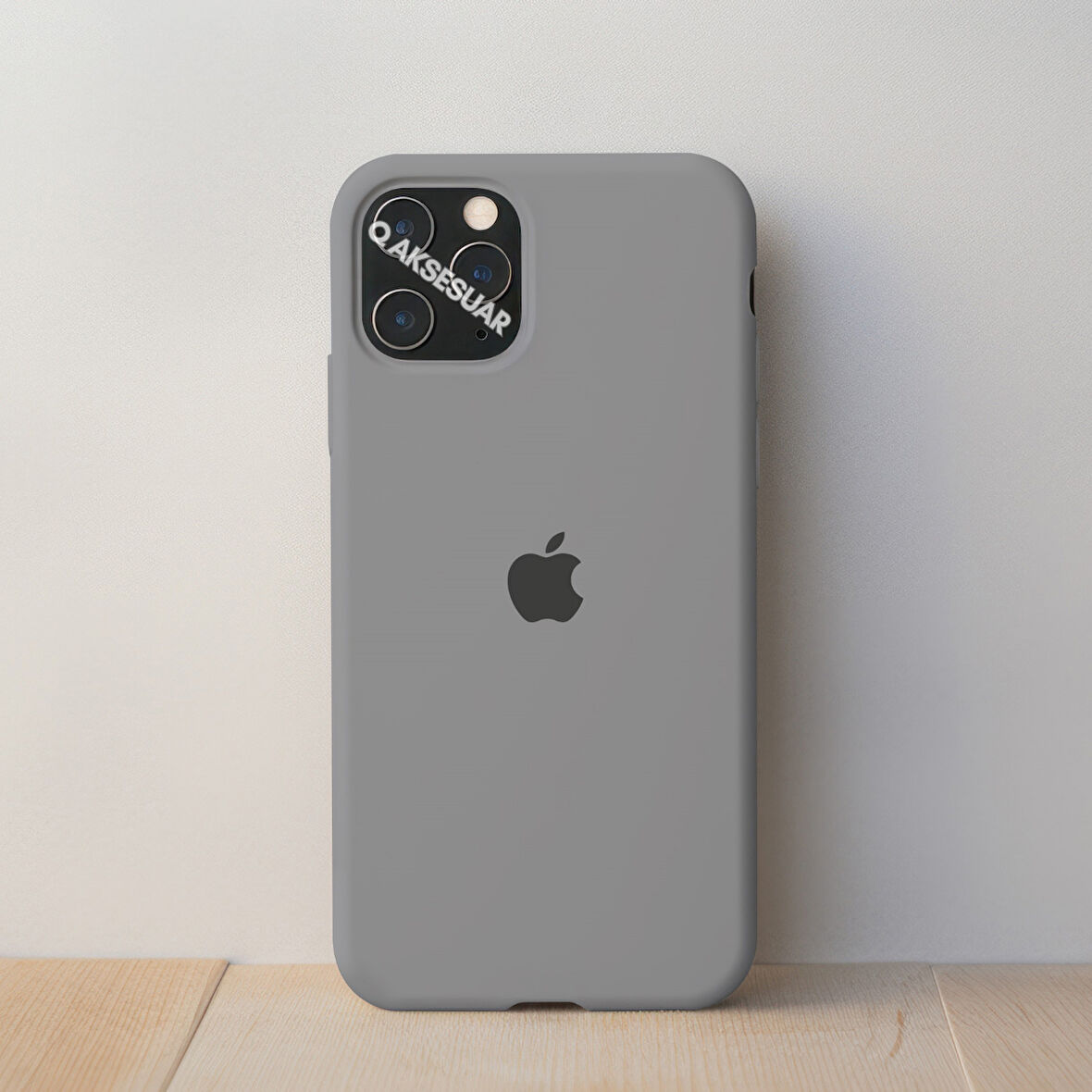 İphone 12 Pro Max Uyumlu Içi Kadife Logolu Lansman Silikon Kılıf Kapak 