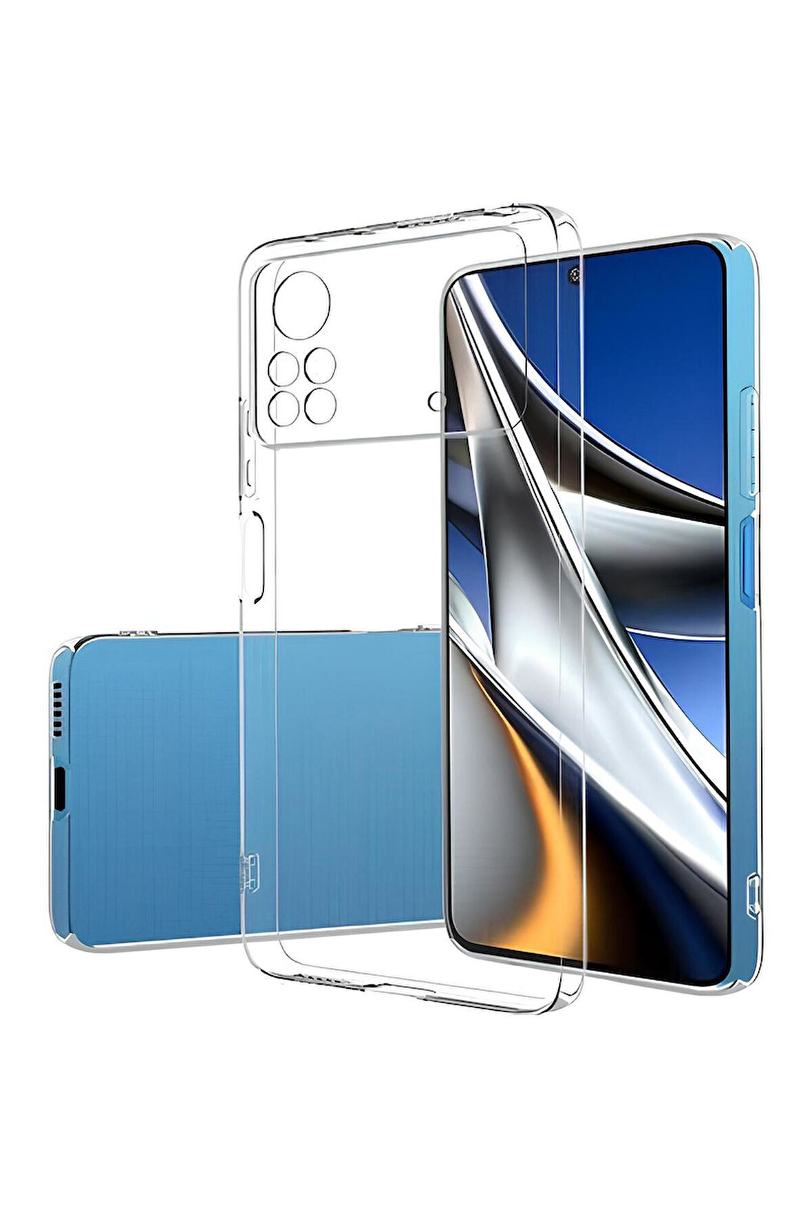 Poco X4 Pro 5G Uyumlu Renksiz Silikon Şeffaf Telefon Kılıfı