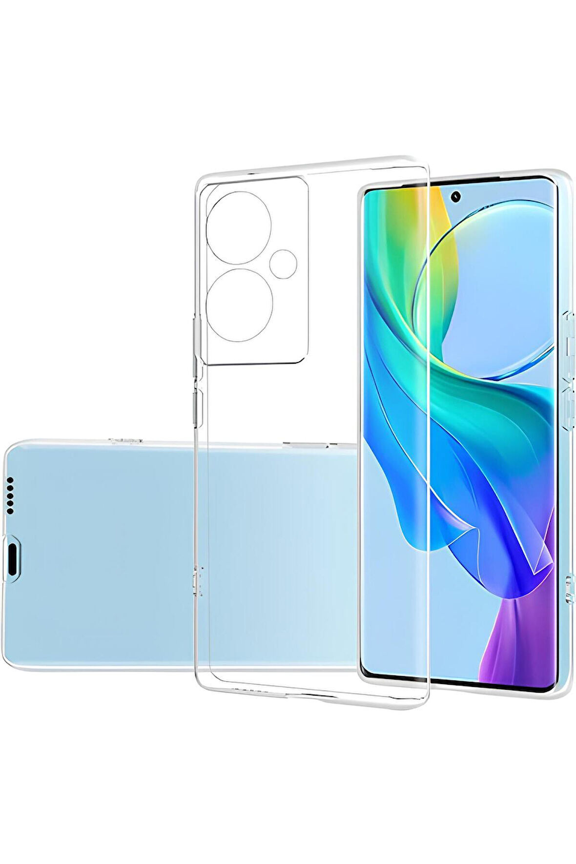 Realme Note 60 Uyumlu Renksiz Silikon Şeffaf Telefon Kılıfı