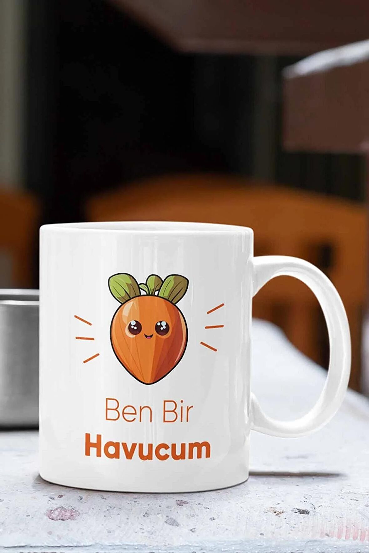 Ben Bir Havucum Sevimli Doğum Günü Sevgili Eş Arkadaş Hediye Baskılı Kupa Bardak