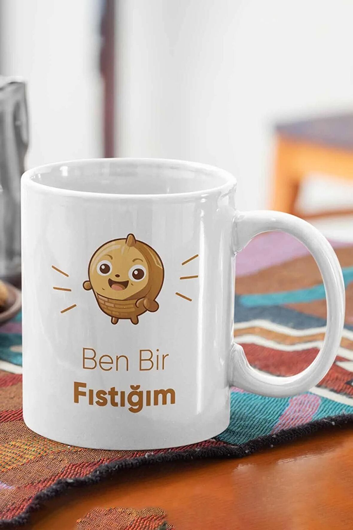 Ben Bir Fıstığım Sevimli Doğum Günü Sevgili Eş Arkadaş Hediye Baskılı Kupa Bardak