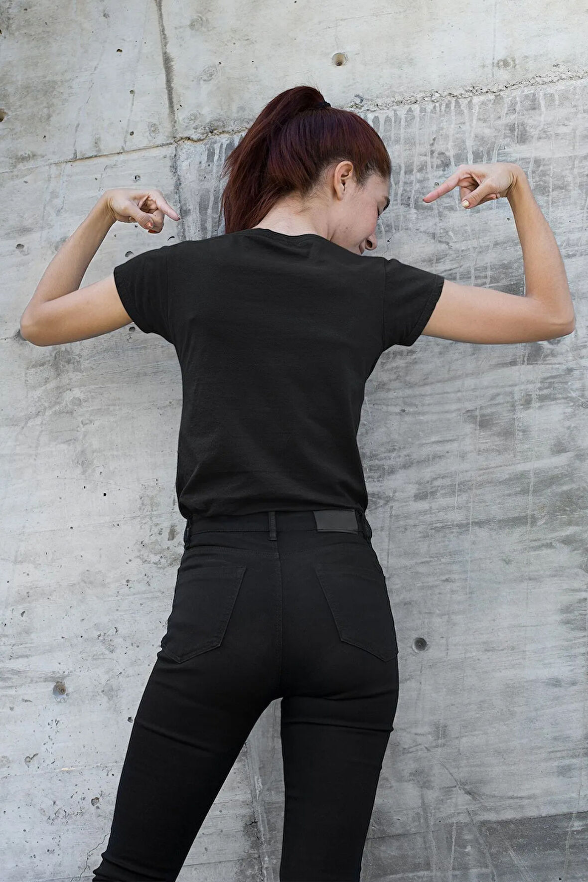 Exclusive Design Siyah Regular Kadın T-Shirt