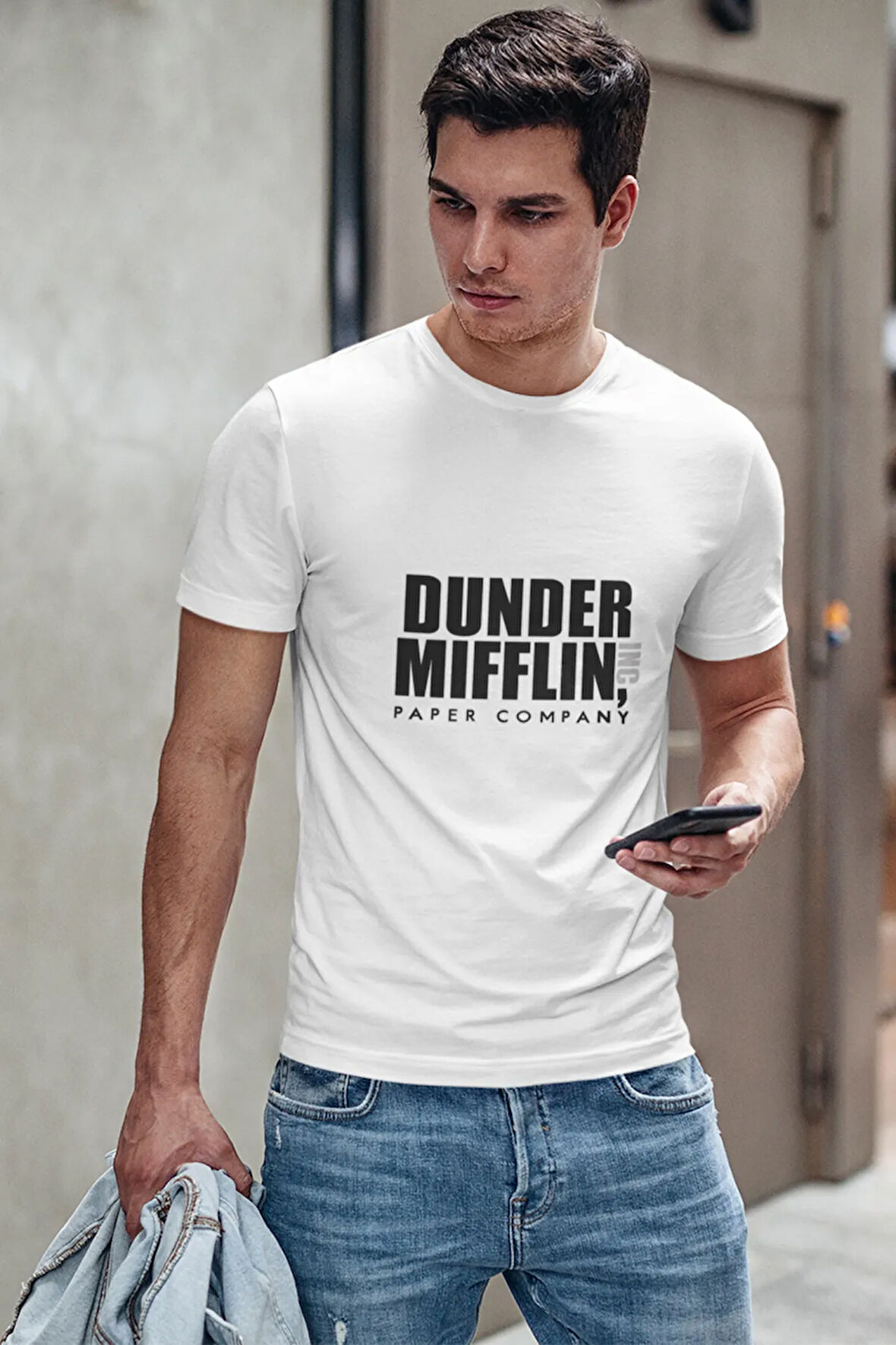 Dunder Mifflin The Office Baskılı Unisex Beyaz Tişört