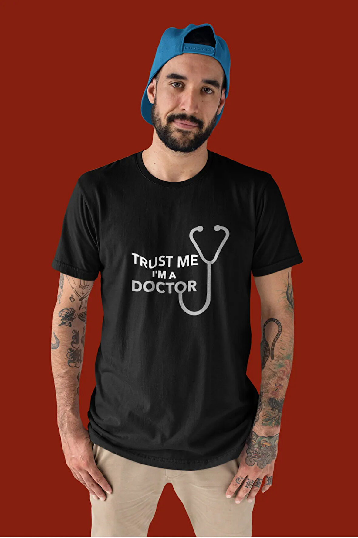Trust Me I'm A Doctor Baskılı Eğlenceli Hediyelik Unisex T-Shirt