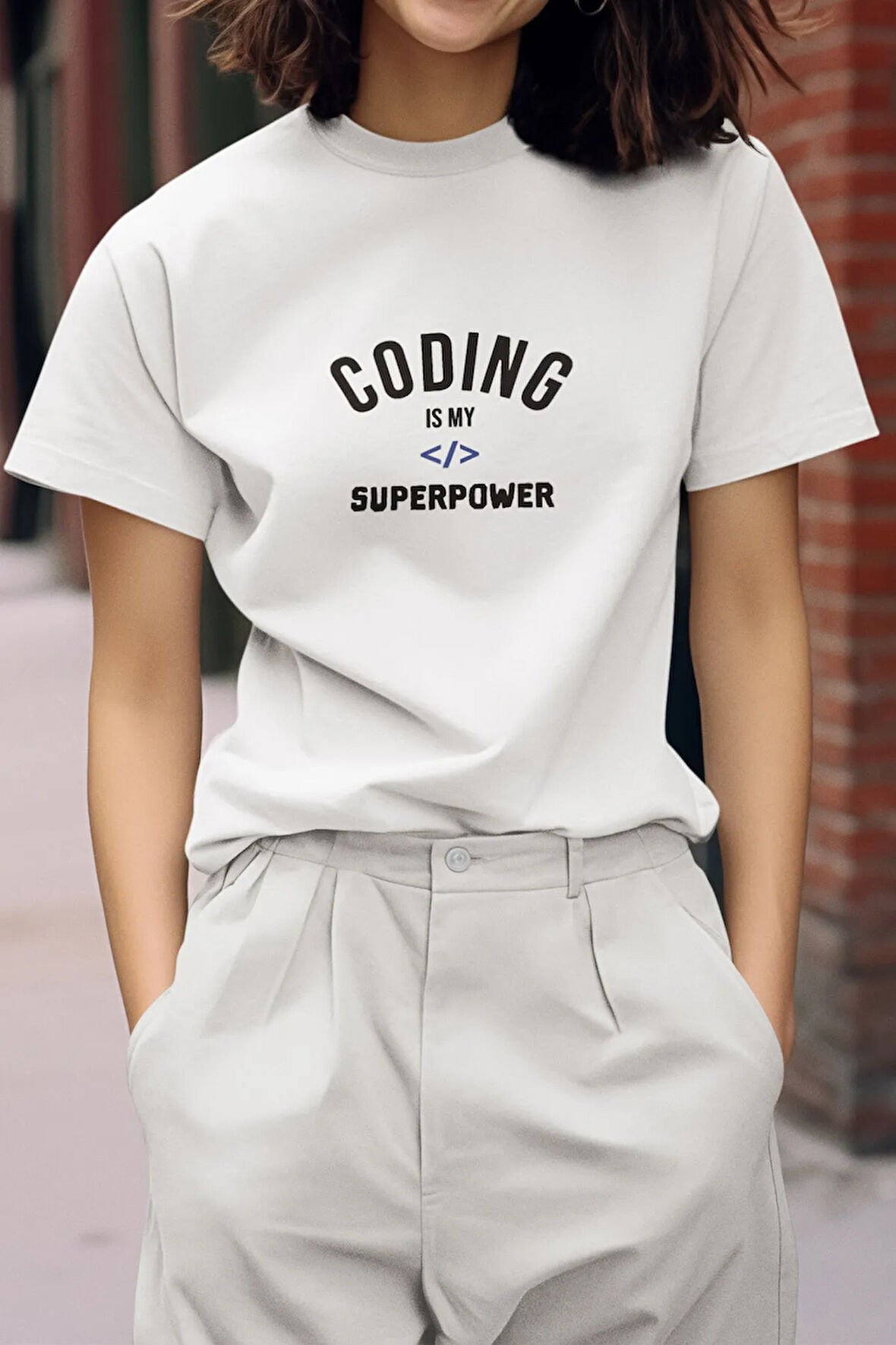 Coding ıs My Super Power Baskılı Yazılımcı Mühendis Eğlenceli Hediyelik Beyaz Unisex T-Shirt