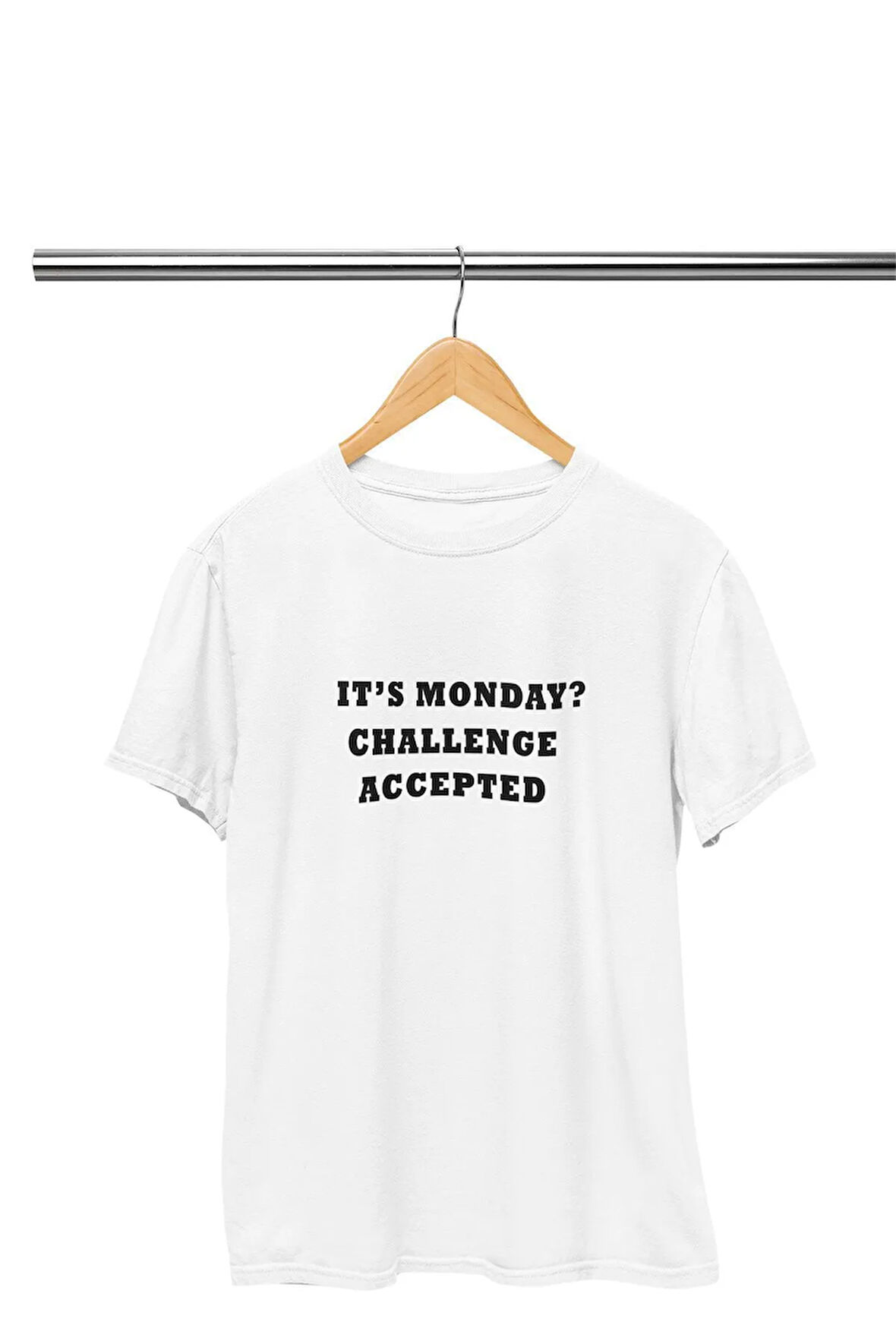 Its Monday Challenge Accepted Baskılı HIMYM Barney Stinson Hediyelik Eğlenceli Beyaz Unisex T-Shirt