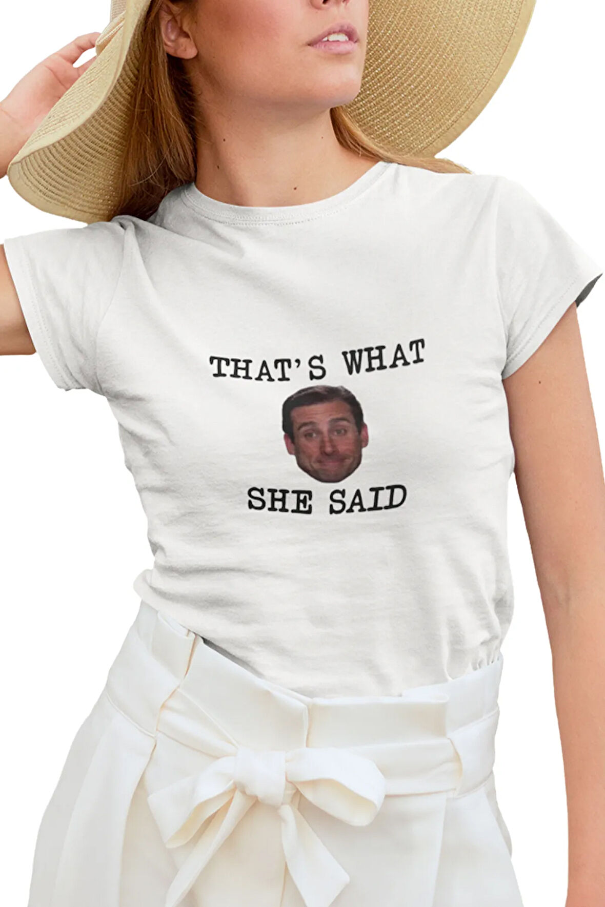 Michael Scott That's What She Said Bos Baskılı  The Office Hediyelik Eğlenceli Beyaz Unisex T-Shirt