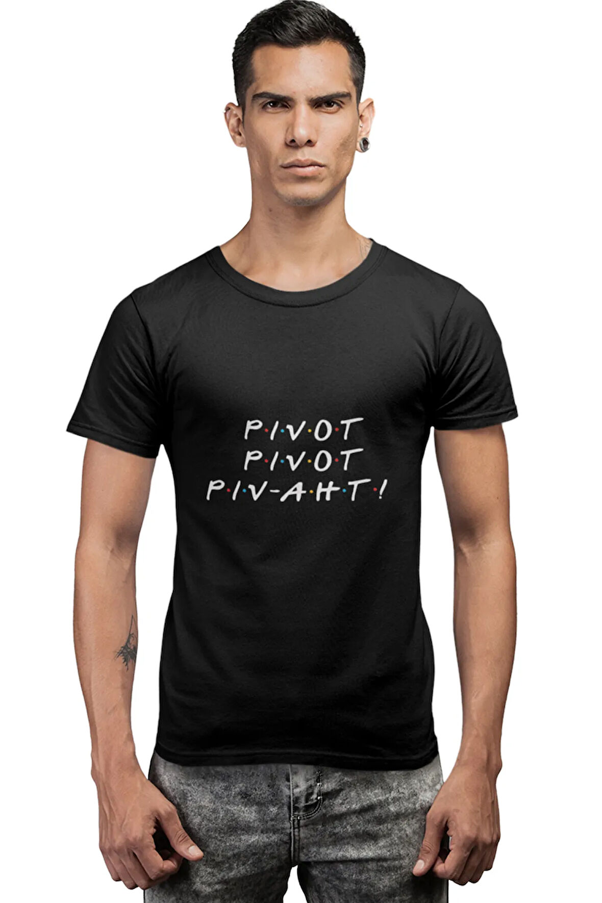 Friends Ross Pivot Funny Baskılı Hediyelik Eğlenceli Renkli Unisex T-Shirt