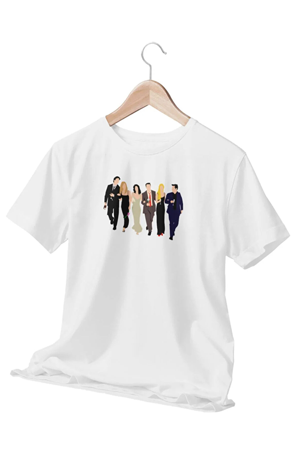 Friends Baskılı Sevgili, Eş, Özel Gün Hediye Beyaz Unisex T-Shirt No:2