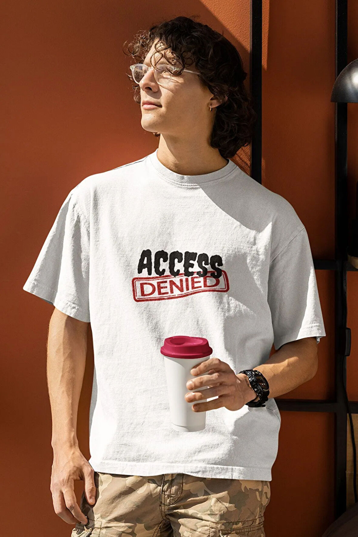 Acceess Denıed Baskılı Eğlenceli Hediyelik Beyaz Unisex T-Shirt