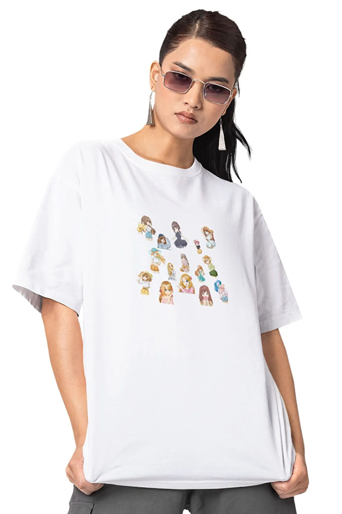 Anime Baskılı Eğlenceli Hediyelik Beyaz Unisex T-Shirt