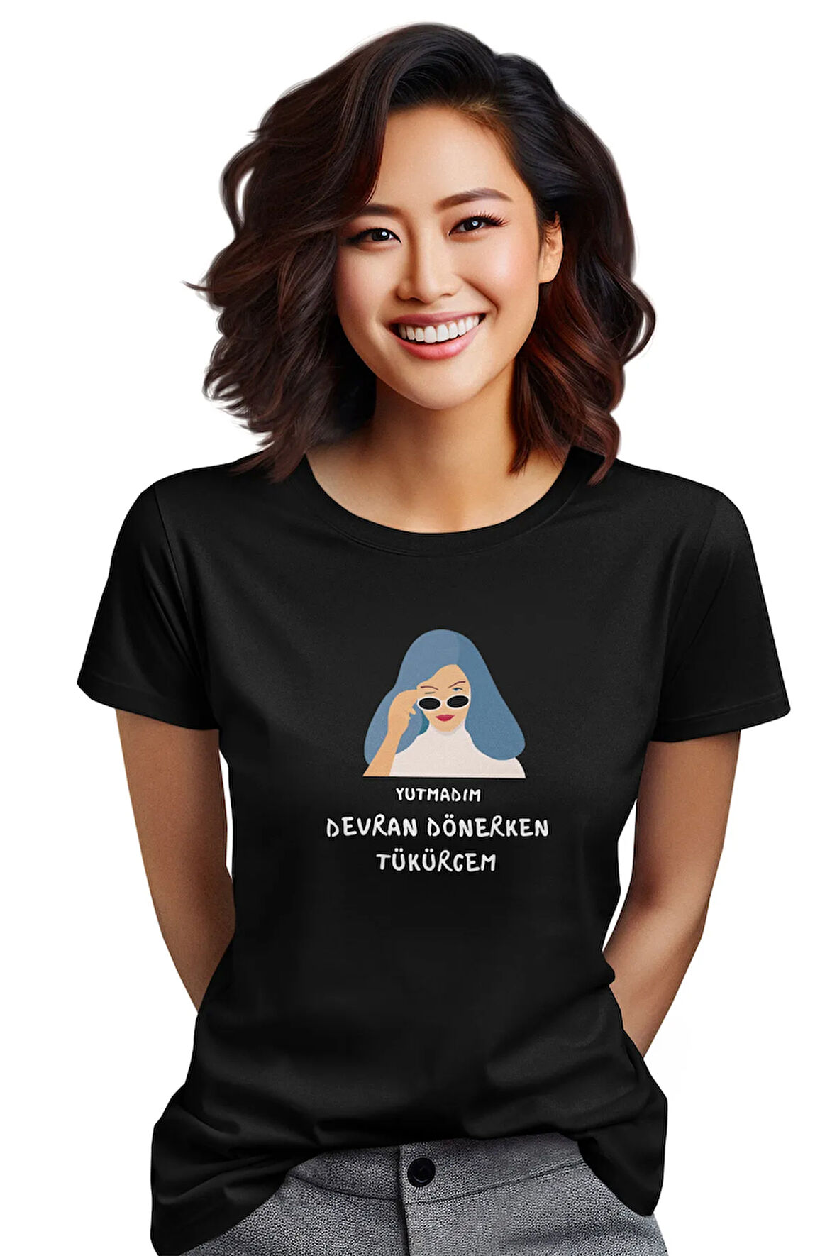 Yutmadım Bekliyorum Baskılı Eğlenceli Giderli Hediyelik Kadın T-Shirt