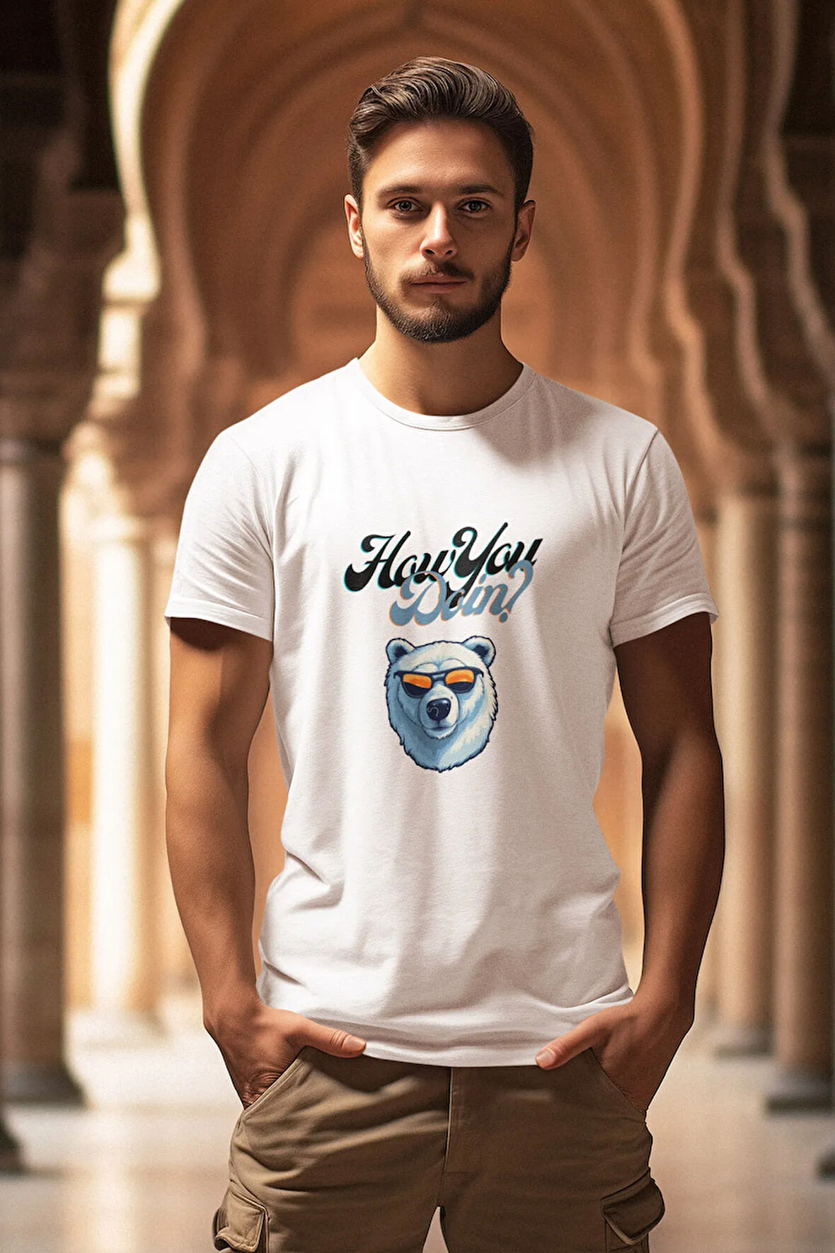 How You Doin? Temalı Beyaz Unisex T-Shirt