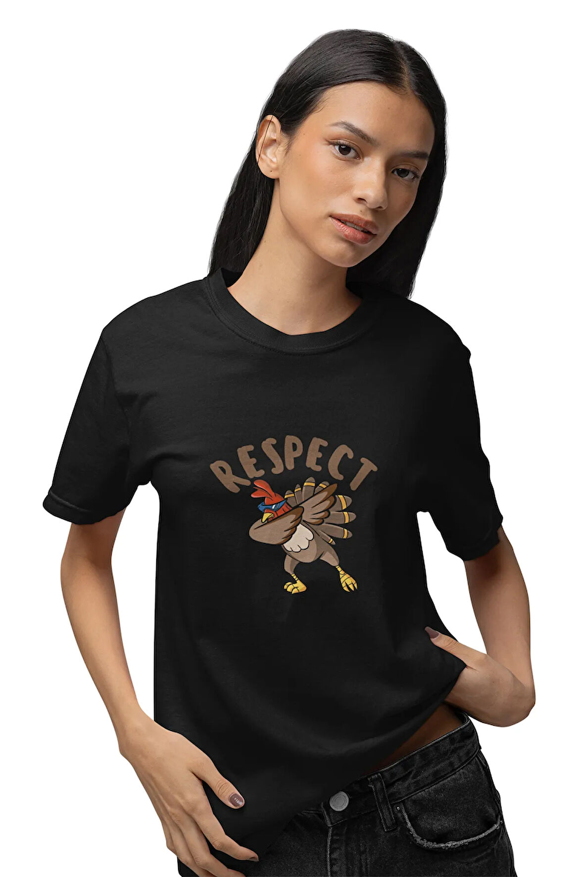 Respect Baskılı Hediyelik Eğlenceli Pamuklu Unisex T-Shirt
