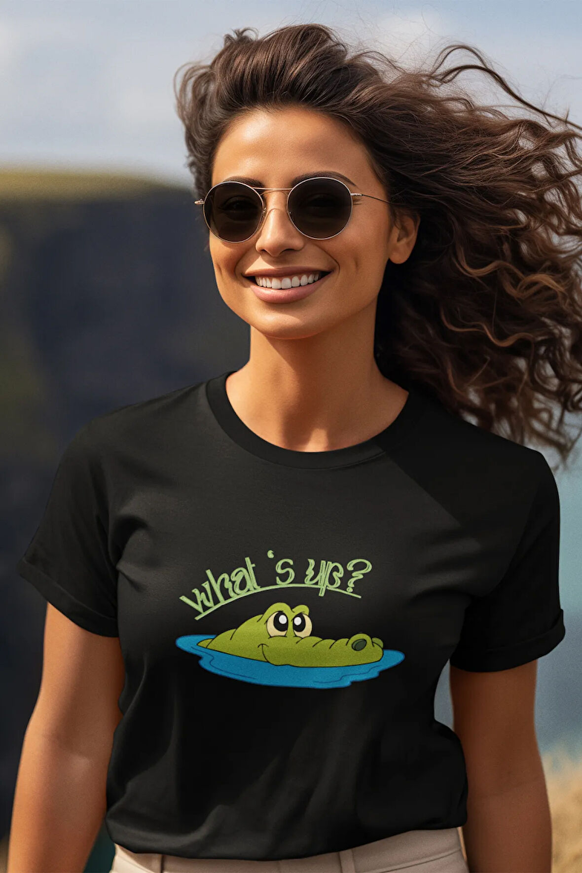 What's Up? Baskılı Hediyelik Eğlenceli Pamuklu Unisex T-Shirt