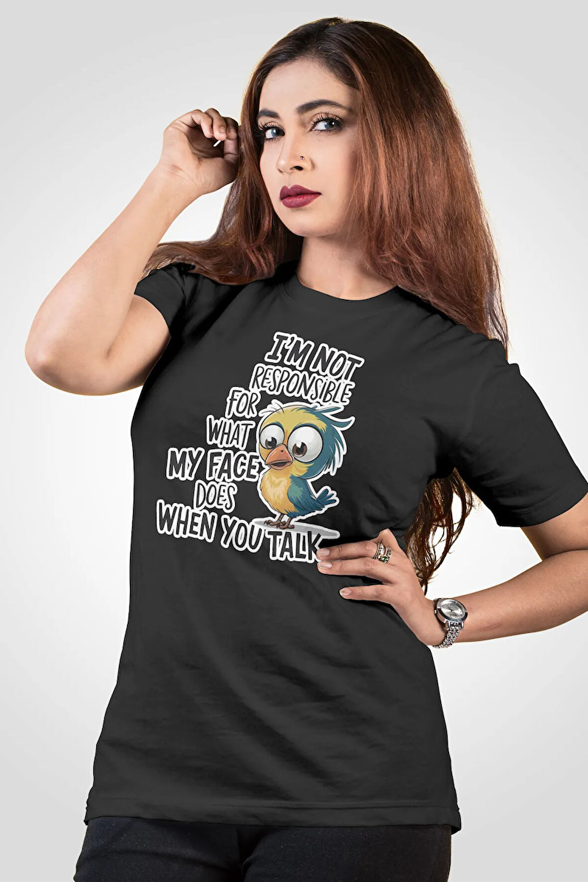 I'M Not Responsıble For What Baskılı Unisex Regular Fit Pamuklu Siyah Tişört