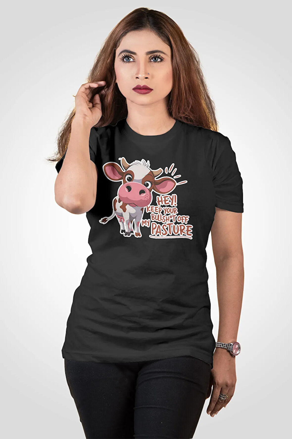 Hey! Keep Your Baskılı Unisex Regular Fit Pamuklu Siyah Tişört