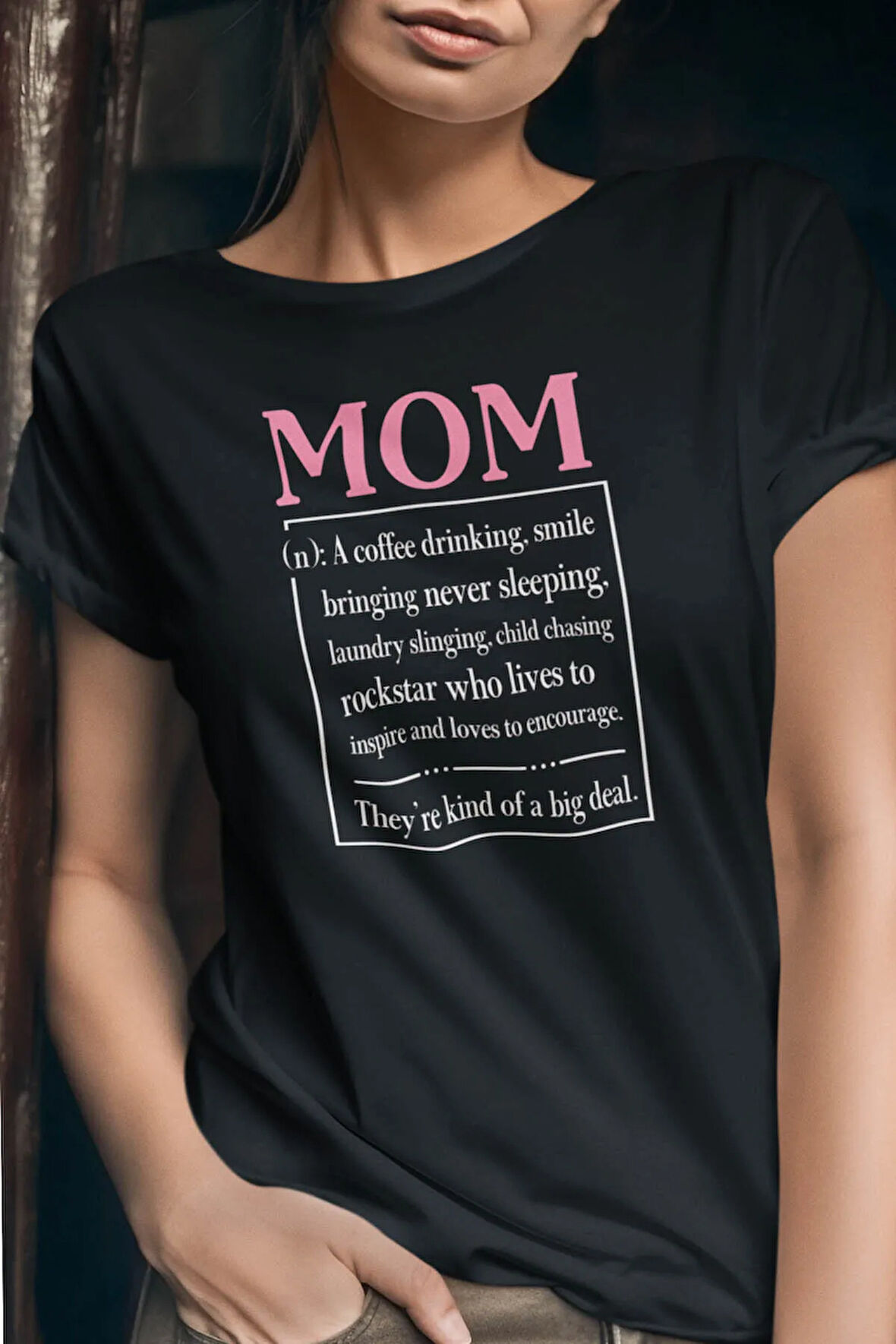 Happy Mother's Day No:2 Baskılı Anneler Günü Hediyelik Siyah %100 Pamuklu T Shirt