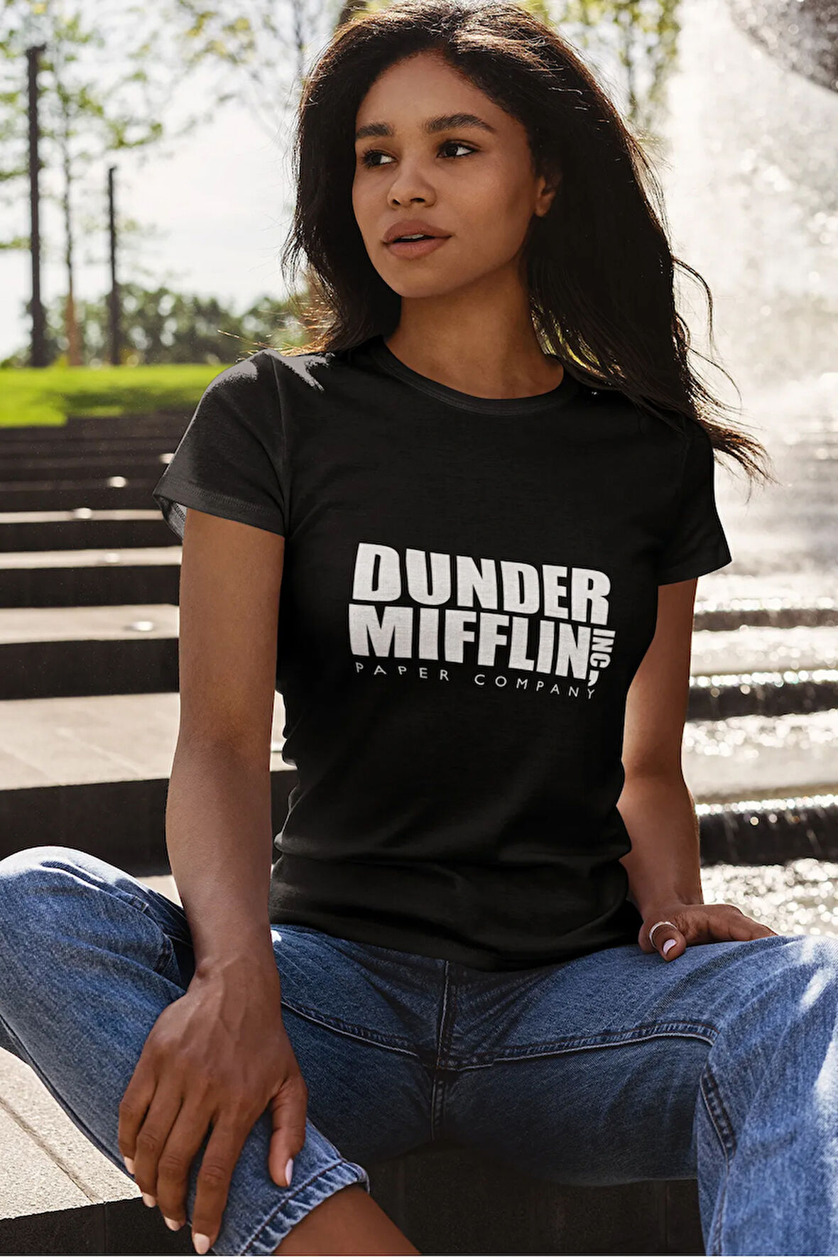 Dunder Mifflin The Office Baskılı Unisex Beyaz Tişört