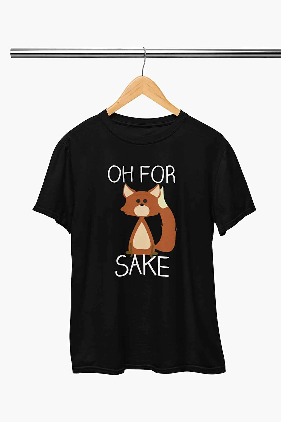 Sevimli Tilki Oh For Fox Sake Baskılı Sevgili Arkadaş Doğum Günü Hediyelik Beyaz Unisex T-Shirt