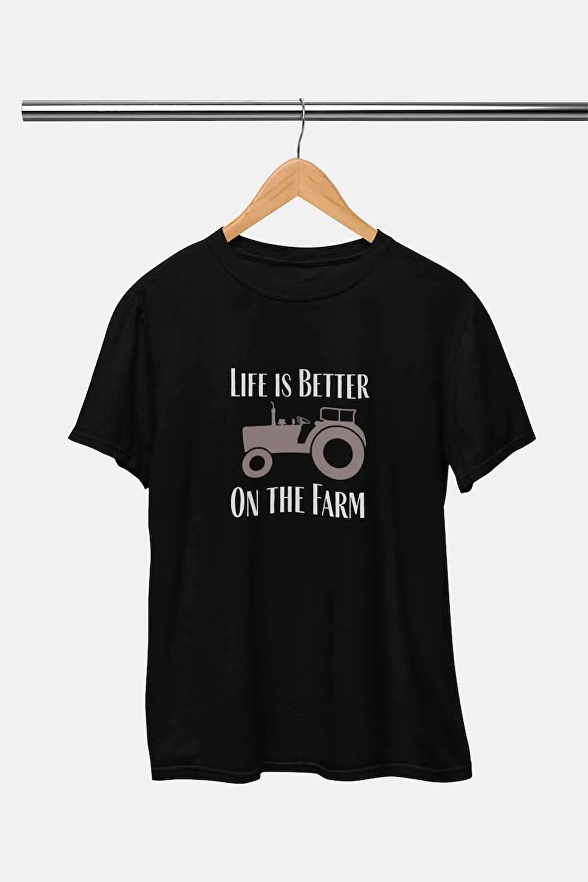 Life Is Better On The Farm Çiftçi Hediyelik Beyaz Unisex T-Shirt