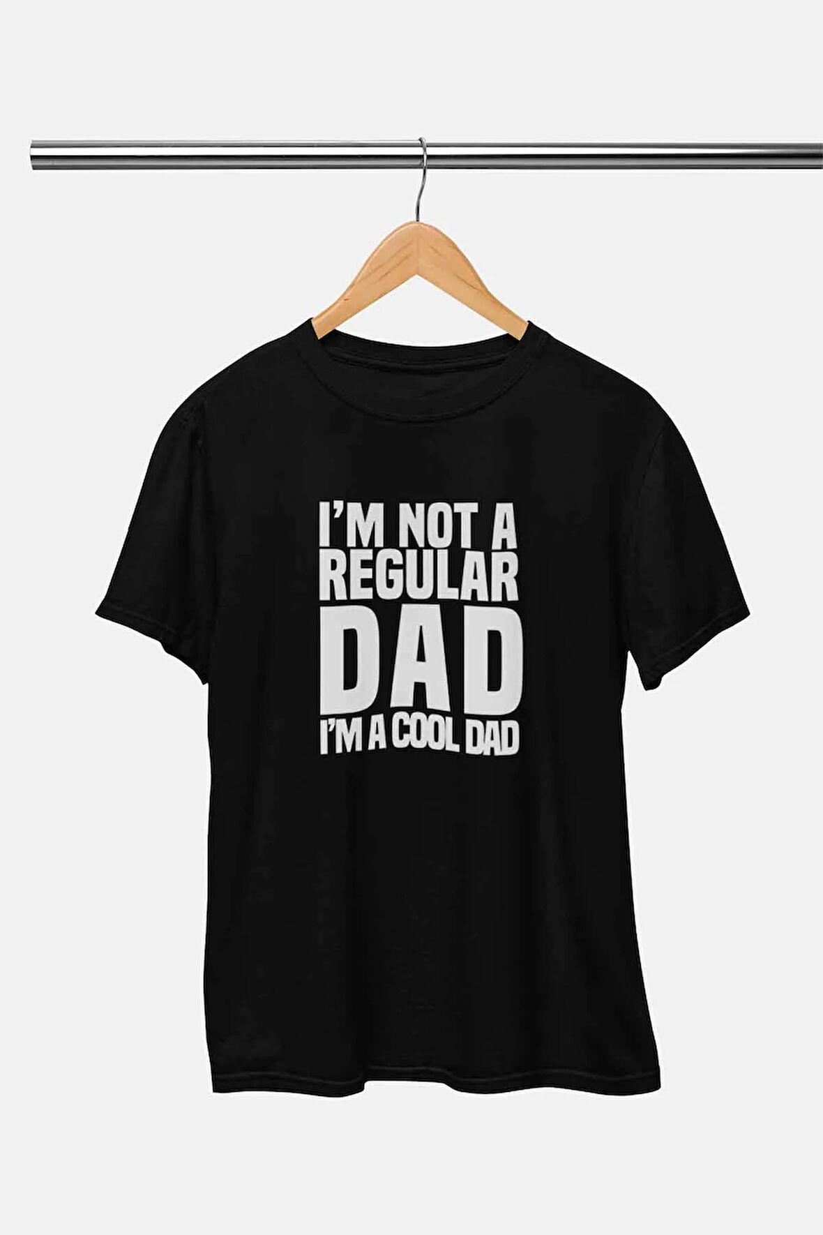 I 'm Not A Regular Dad I'm A Cool Dad Baskılı Eğlenceli Hediyelik Beyaz Unisex T-Shirt