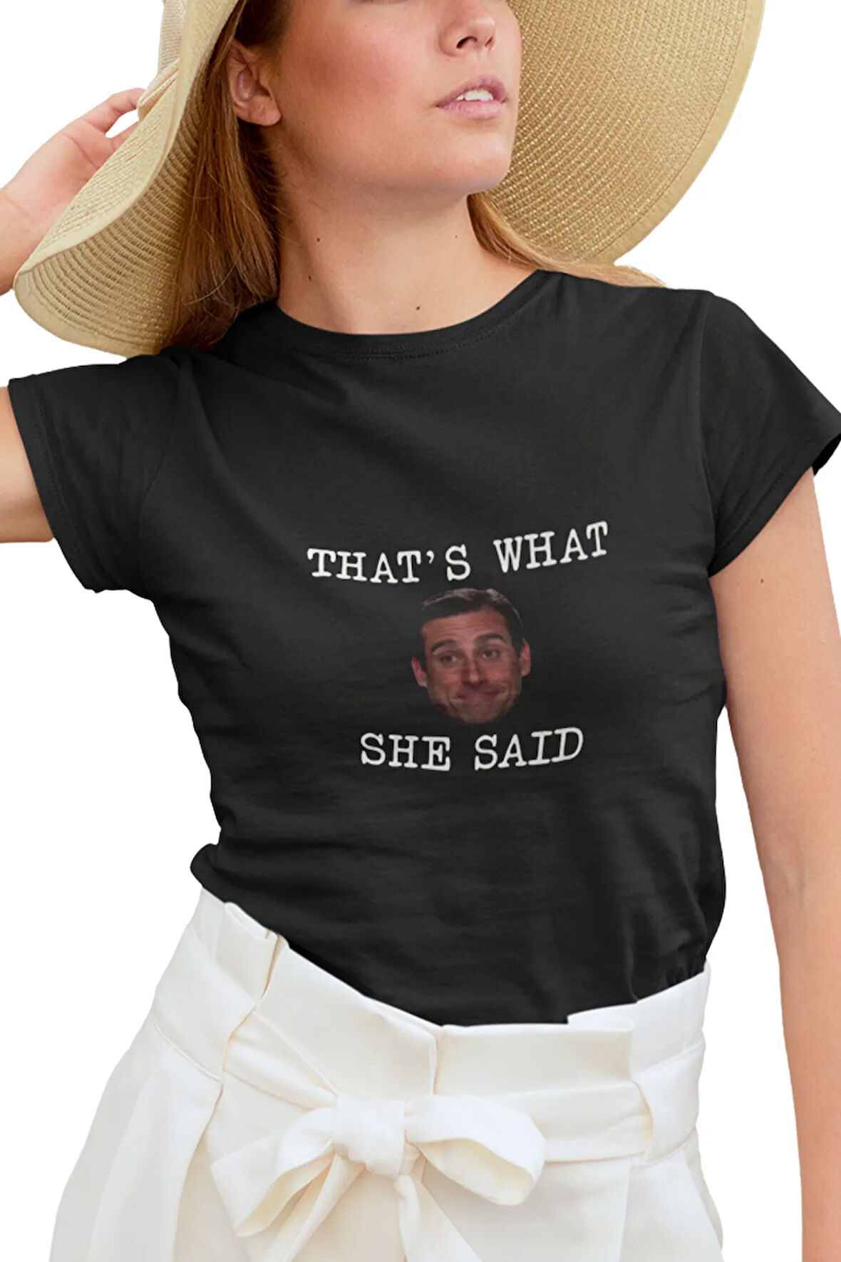 Michael Scott That's What She Said Bos Baskılı  The Office Hediyelik Eğlenceli Siyah Unisex T-Shirt