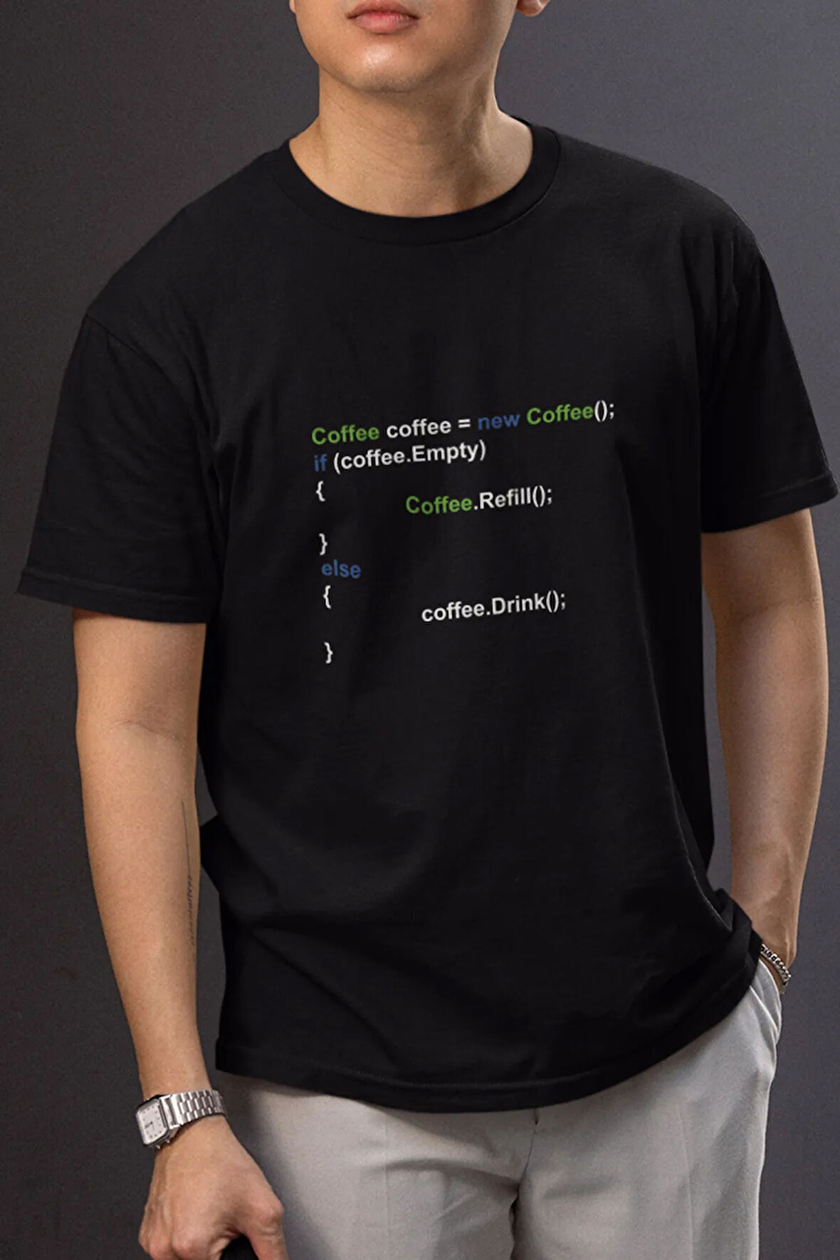 Coffee Yazılımcı Mühendis Java Eğlenceli Hediyelik Siyah Unisex T-Shirt